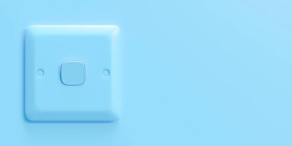 Single Button Switch 3D Illustration Background Stock Illustration