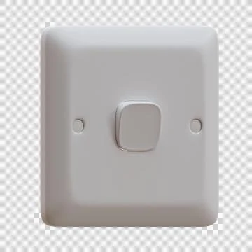 Single Button Switch 3D Render Illustration Stock Illustration