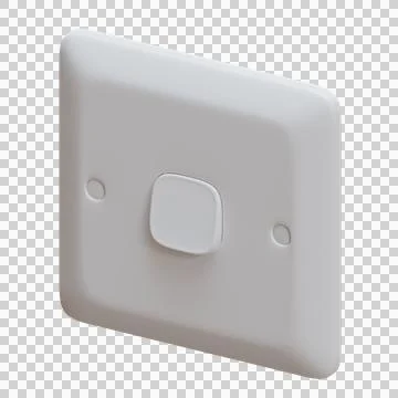 Single Button Switch 3D Render Illustration Stock Illustration