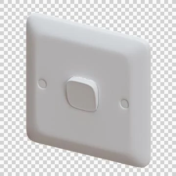 Single Button Switch 3D Render Illustration Stock Illustration