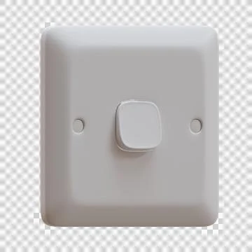 Single Button Switch 3D Render Illustration Stock Illustration