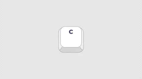 Single C letter keyboard key button animation Stock Footage 332273625