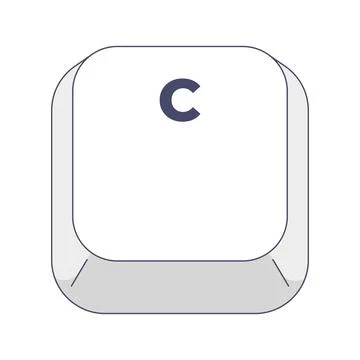 Single C letter modern keyboard key button Illustrazione stock