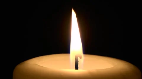 Single Candle On Black Background Stock Footage 52320610
