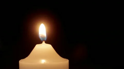 Single Candle Burning Stock Footage 10917193
