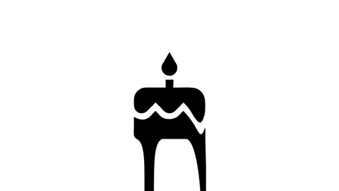 Single Candle Burning with Melting Wax Motion Graphics Stock Footage 327761707