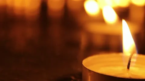 Single Candle Closeup Stock Footage 12474167