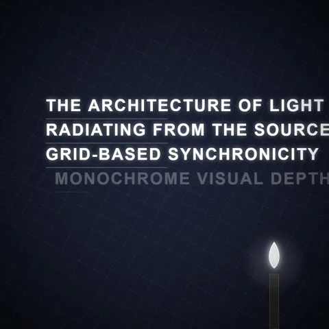 Single Candle Flame Flickering in Dark, Abstract Grid Background, Hope and .. Stock Footage 348198020