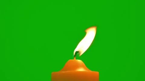 Single candle flame on green screen Stock-Footage 333330398