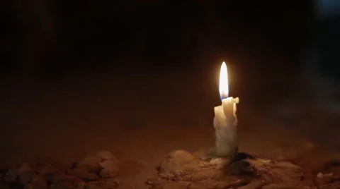 Single candle light Stock Footage 47309754