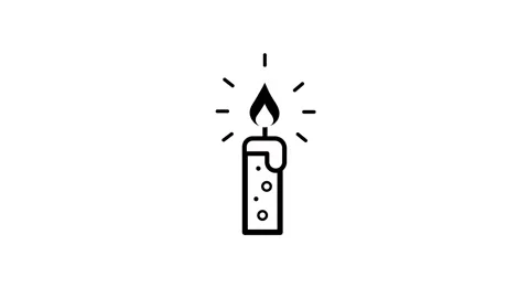 Single candlelight icon animation isolated on white background 스톡 동영상 339048181