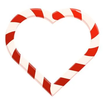 Single candy cane is forming a heart shape Stock Illustration