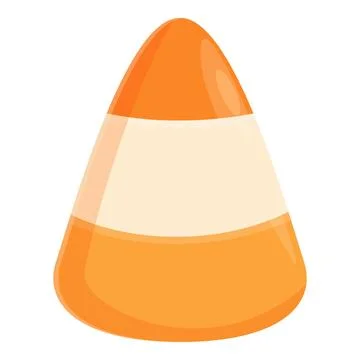 Single candy corn resting on white background Stock Illustration