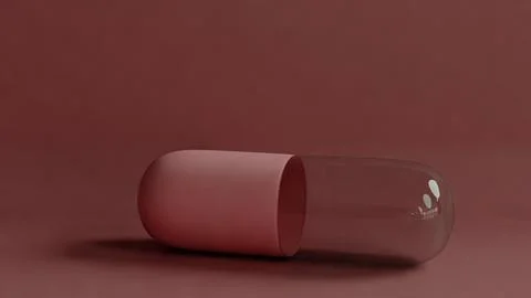 Single Capsule on Soft Background Stock Illustration