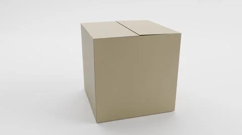 Single Cardboard Box For Package, Shipping and Delivery, With Signs Stock-Illustration