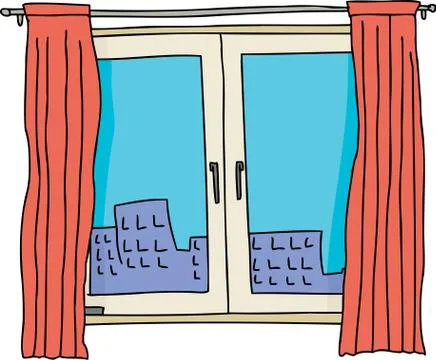 Single casement window Stock Illustration
