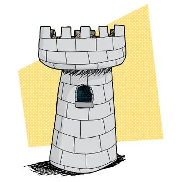 Single castle with window Stock Illustration