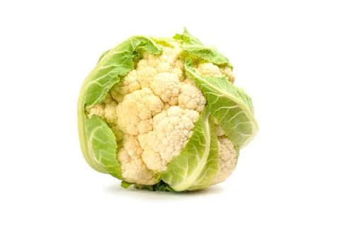 Single cauliflower cabbage isolated on white Stock Photos
