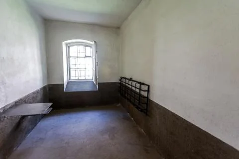 Single cell in the Old prison at the ancient Oreshek fortress Stock Photos