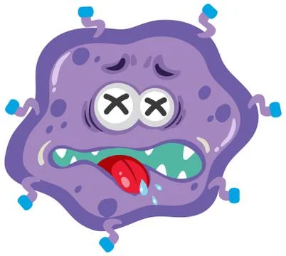 Single cell of virus with expression on the face Stock Illustration
