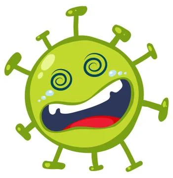Single cell of virus with expression on the face Stock Illustration