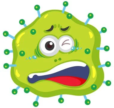 Single cell of virus with expression on the face Stock Illustration