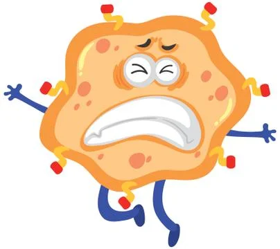 Single cell of virus with expression on the face Stock Illustration
