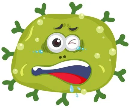 Single cell of virus with expression on the face Stock Illustration