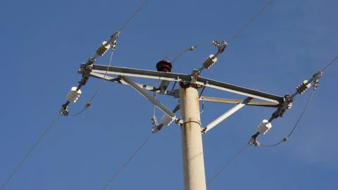 Single Cement Concrete Pole For Electrical Industries Stock Photos