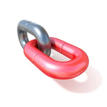 Single chain link icon 3D Single chain link icon 3D render illustration is... Stock Photos