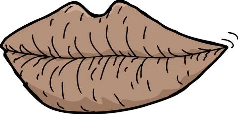 Single chapped lips Stock Illustration