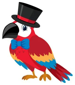 Single character of parrot on white background 스톡 일러스트