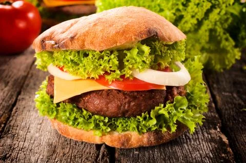 Single cheeseburger Stock Photos