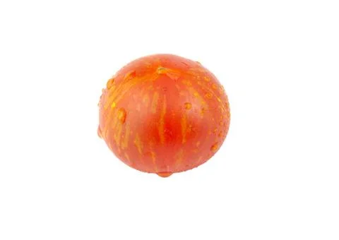 Single cherry tomato isolated on white background Foto stock