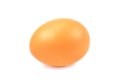 Single chicken egg on white background Stock Photos
