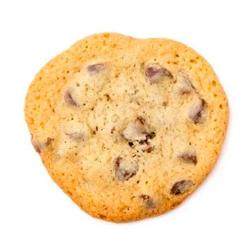 Single Chocolate Chip Cookie on a White Background  Foto stock