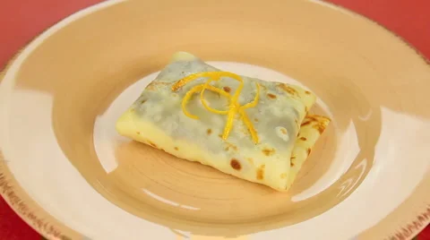 Single Chocolate Crepe Stock Footage 1046190