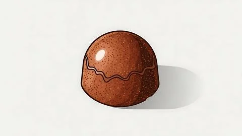 Single chocolate truffle Stock Illustration