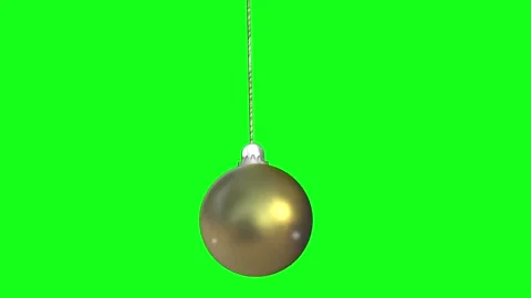 Single christmas bauble hanging and swinging motion on green screen Stock Footage 320551160