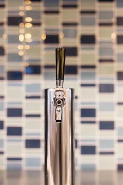 Single chrome beer tap Stock Photos