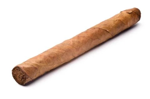 Single cigar isolated on a white background Stock Photos