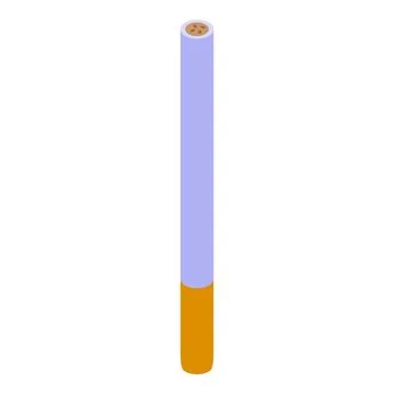 Single cigarette standing upright, isometric projection Stock Illustration