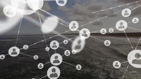 Single clear avatar appearing, white nodes growing and connecting into hub Stock Footage 329786472