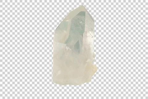 Single Clear Quartz Crystal Point (Bergkristall) On White Background, Natur.. Stock Photos