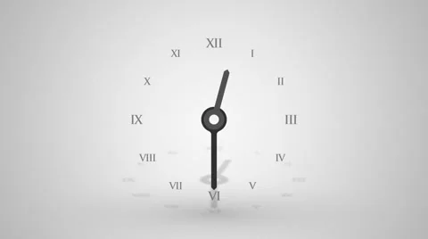 Single clock for half a day with roman numerals Stock Footage 49091818