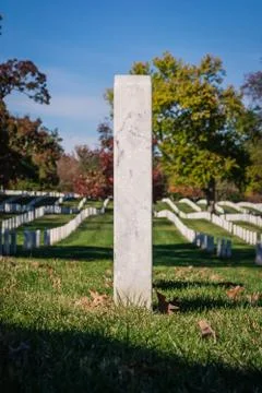 Single Closeup Gravestone Texture Surface Arlington National Cemetery Washi.. Stock Photos