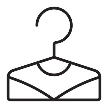 Single clothes hanger, changing room sign Stock Illustration