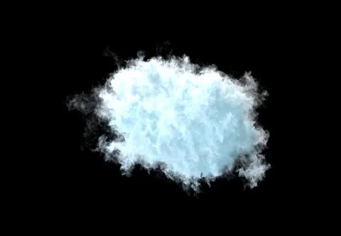 Single cloud on black background isolated. cgi nature 3D rendering Stock Illustration
