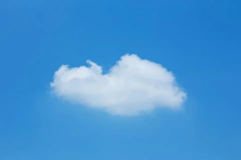 Single cloud on clear blue sky with copy space for create text message, abstr Foto stock
