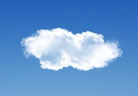 Single cloud in the deep blue gradient sky Illustrazione stock